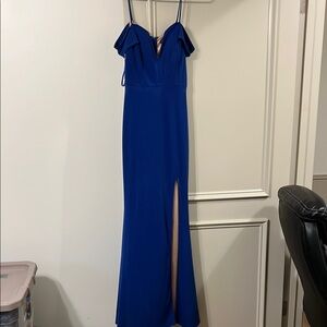 Jodi Kristopher Royal Blue Gown with Slit